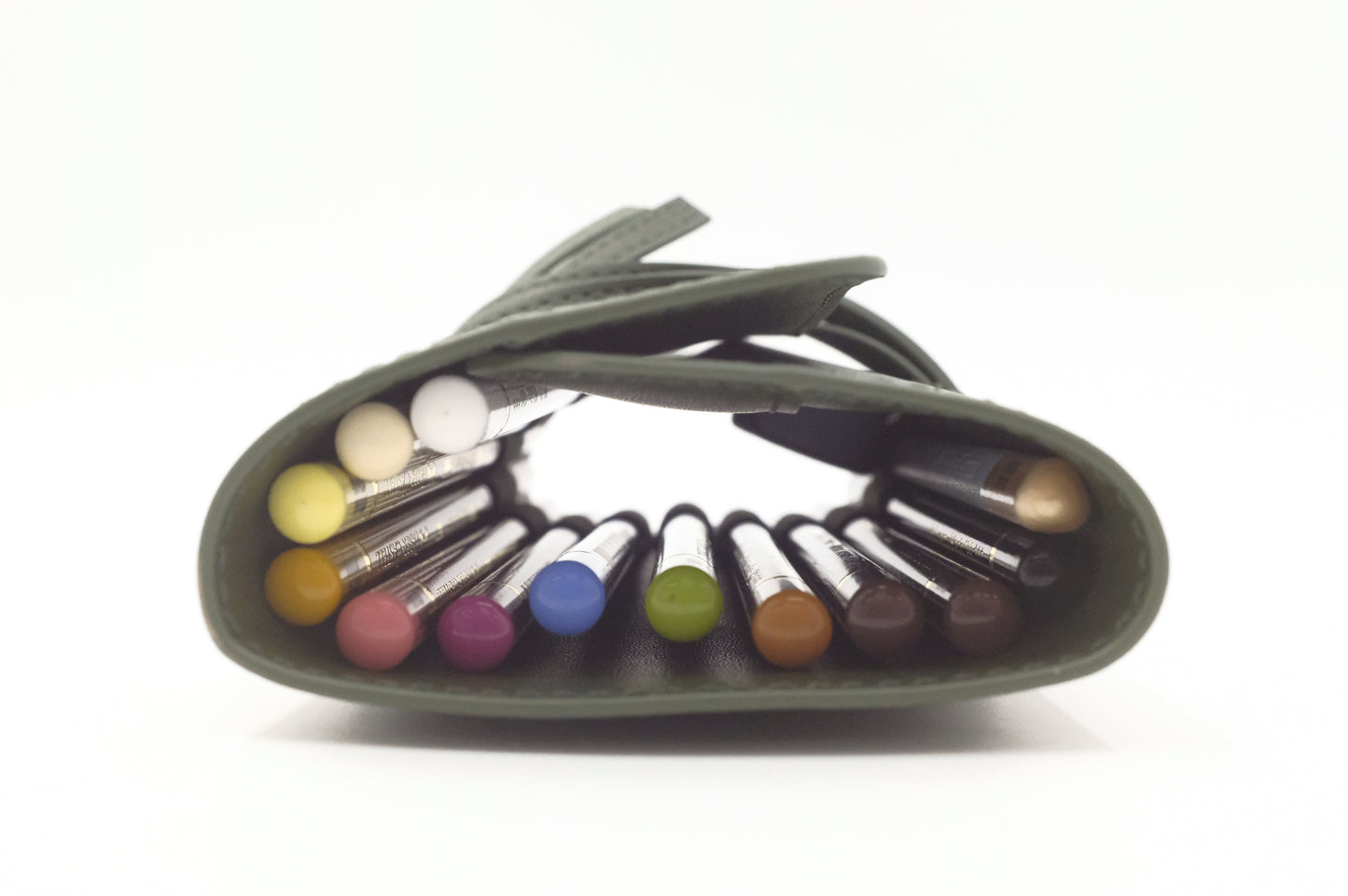 Miu Miu Pencils Holder in Green Leather
