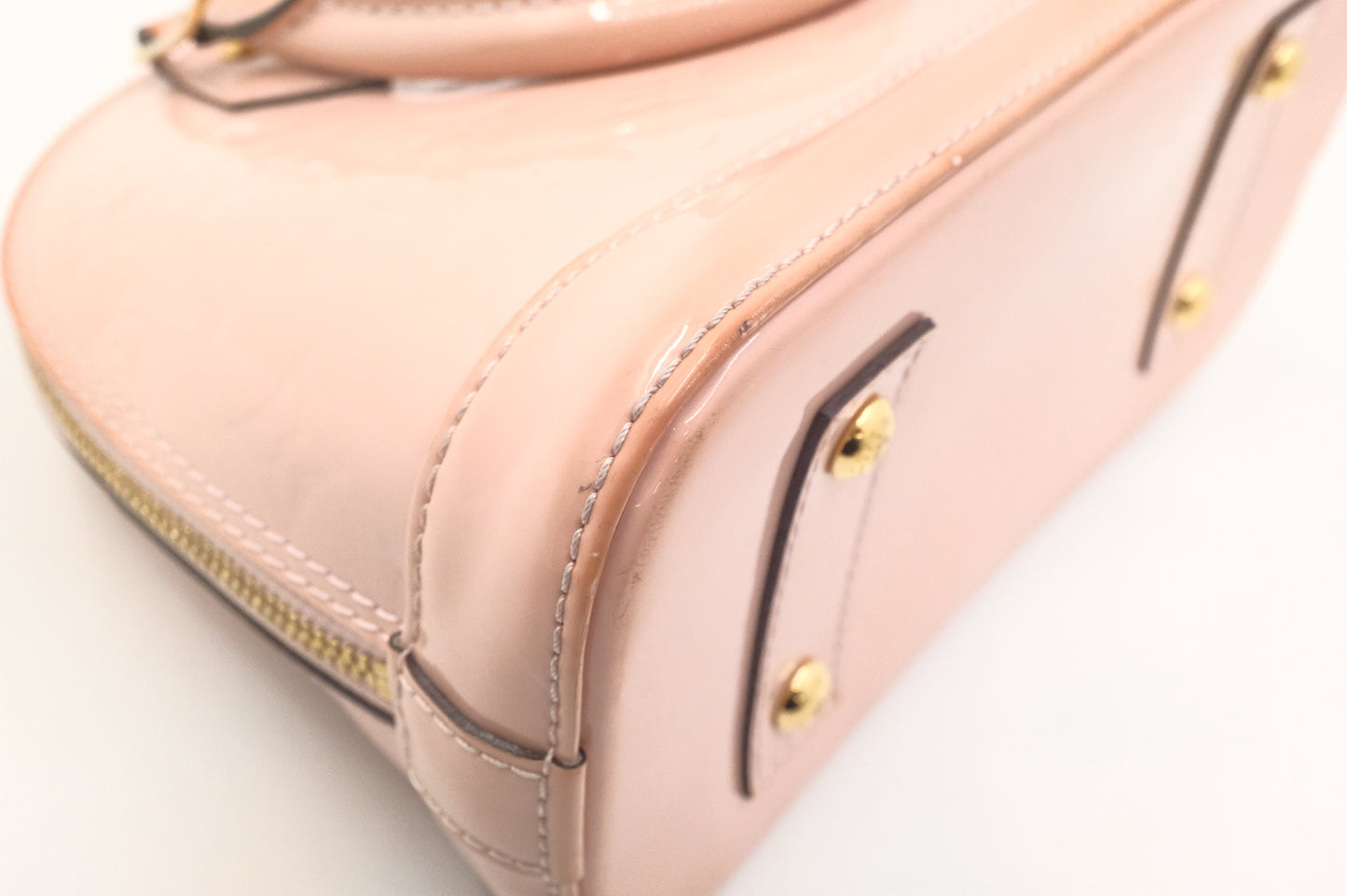 Louis Vuitton Alma BB in Pink Vernis Leather