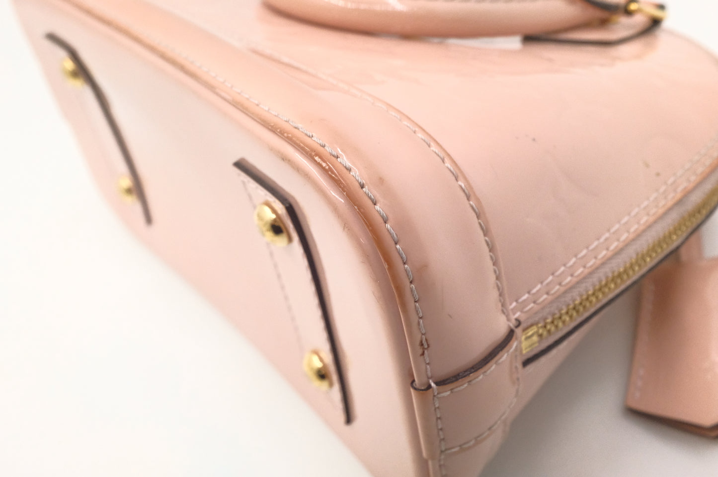 Louis Vuitton Alma BB in Pink Vernis Leather