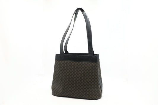 Celine Shoulder Bag in Black Macadam Canvas