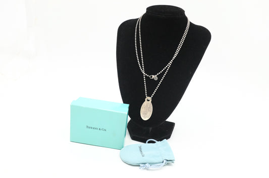 Tiffany & Co. Oval Tag Necklace in Sterling Silver