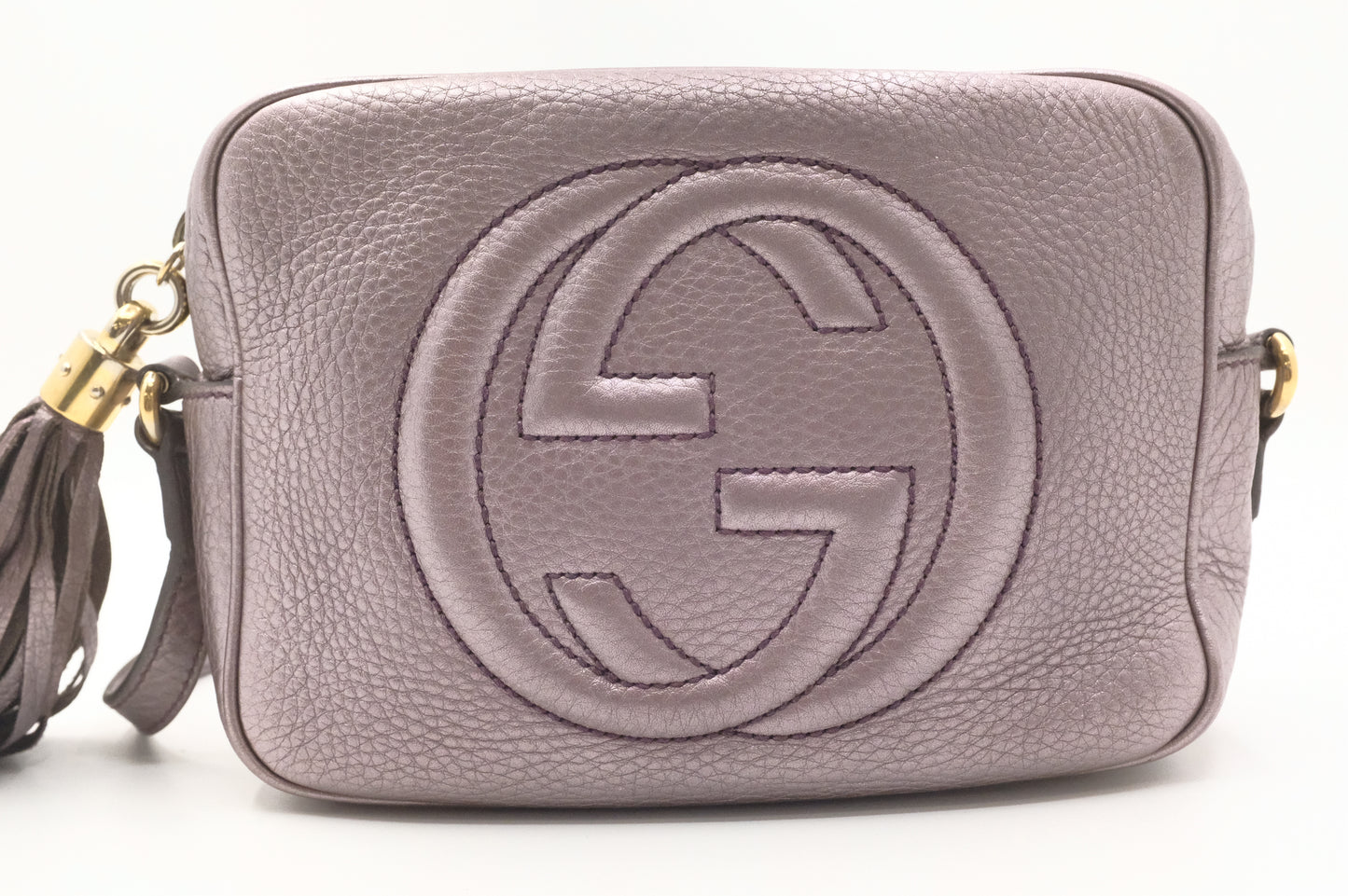 Gucci Soho Cossbody Bag in Metallic Purple Leather