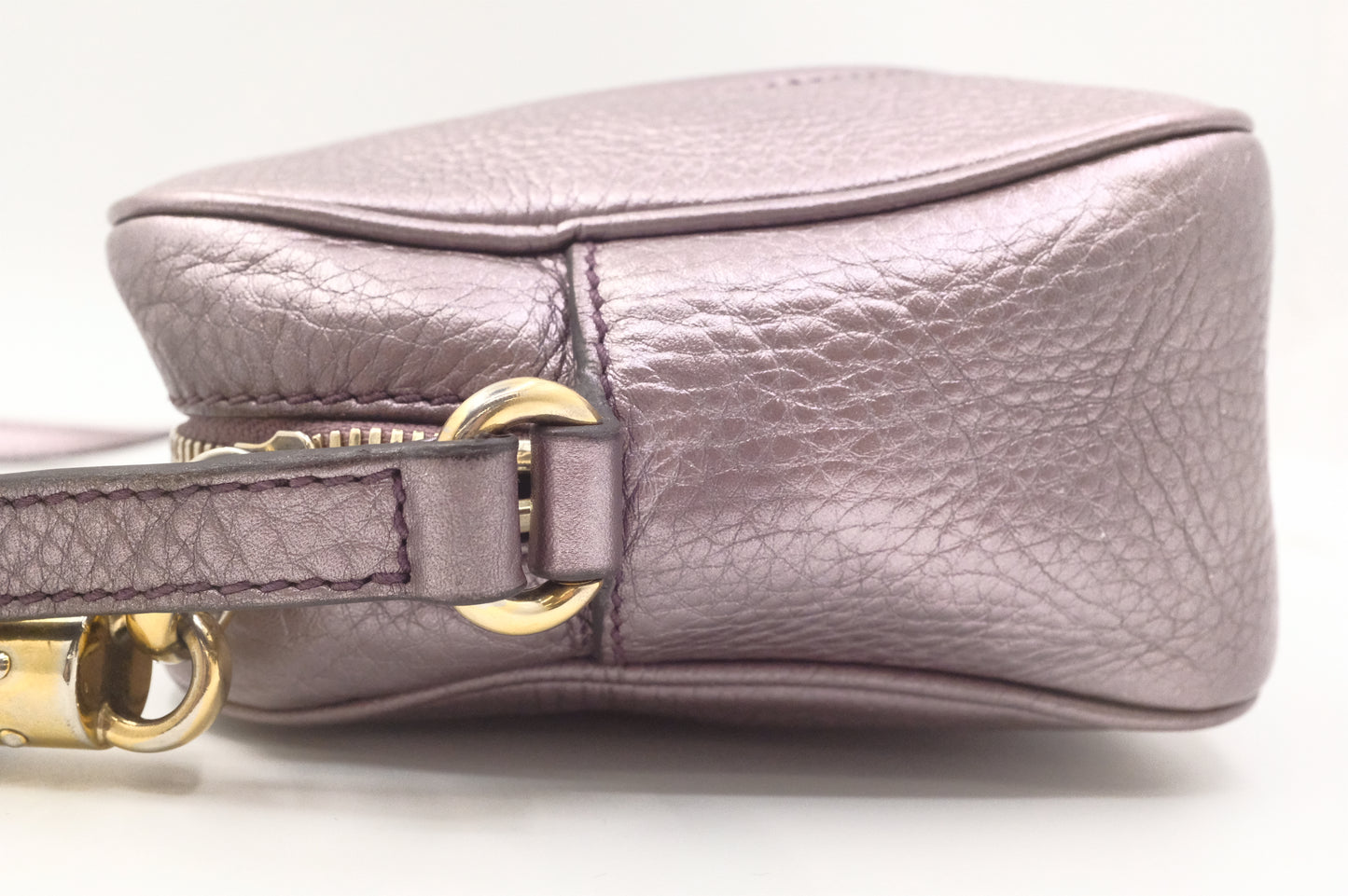 Gucci Soho Cossbody Bag in Metallic Purple Leather