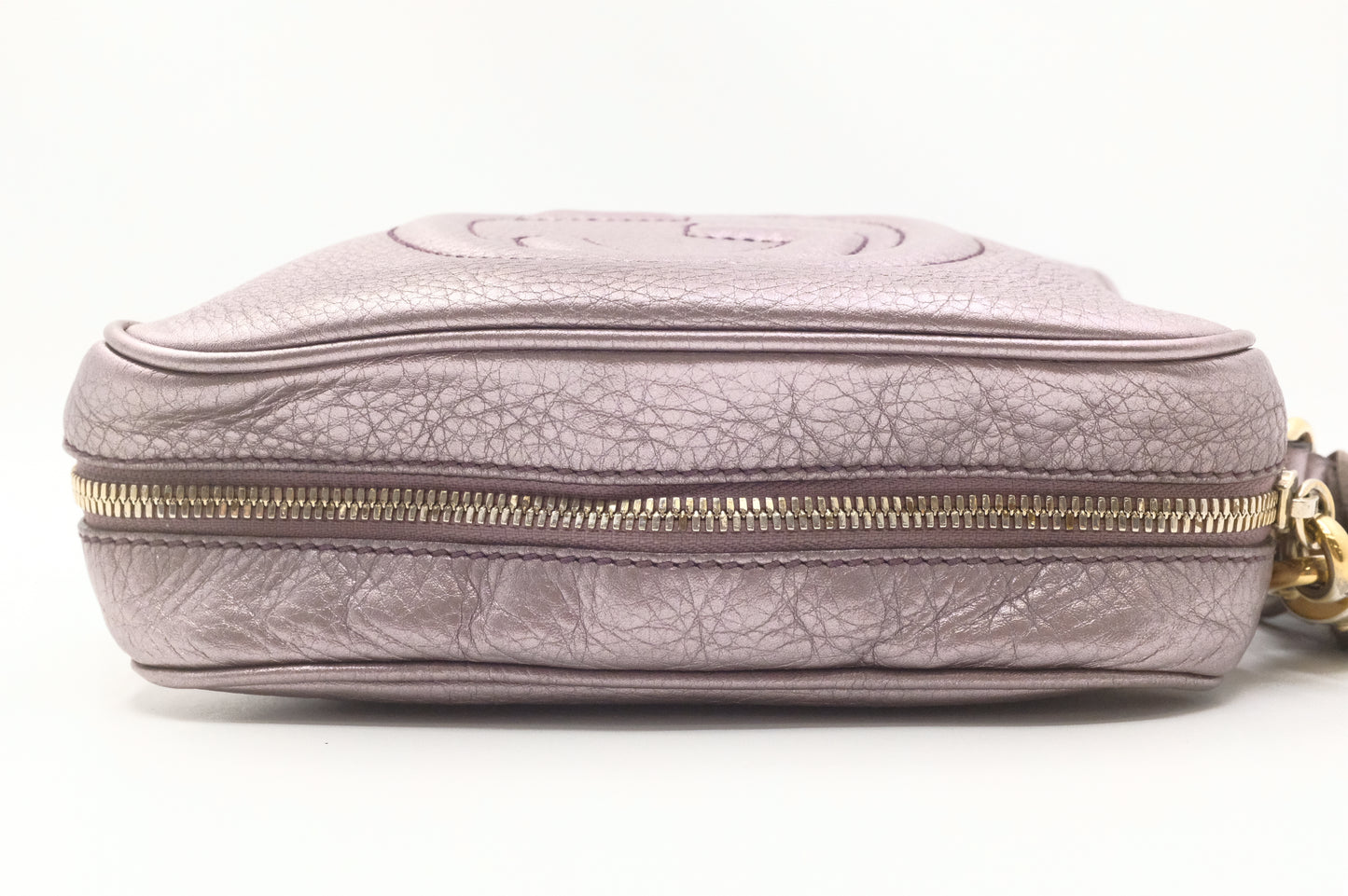 Gucci Soho Cossbody Bag in Metallic Purple Leather