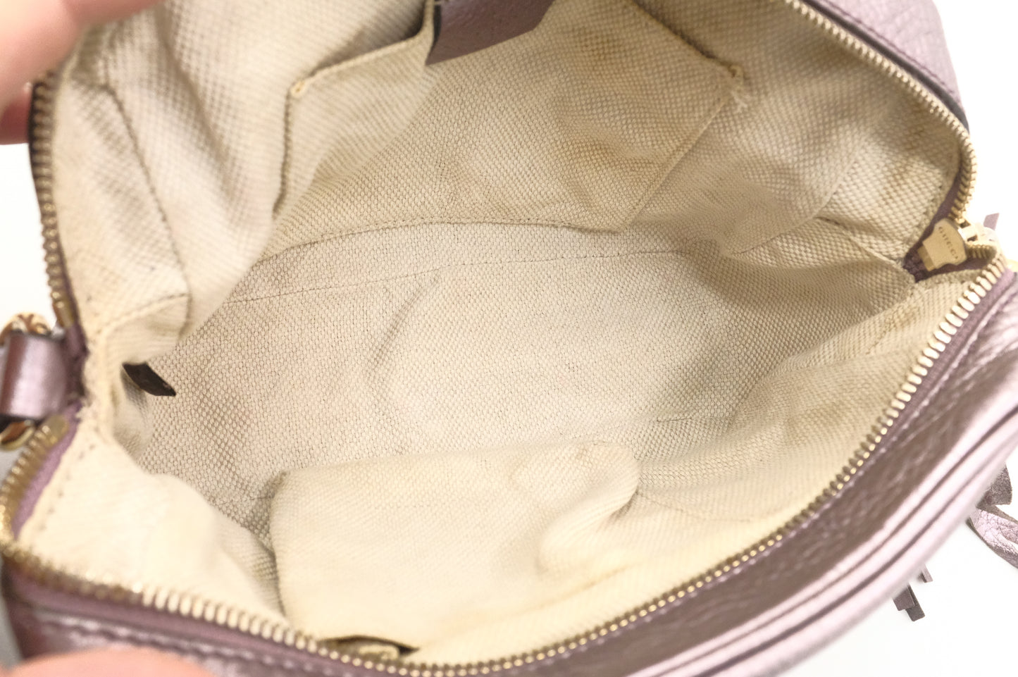 Gucci Soho Cossbody Bag in Metallic Purple Leather