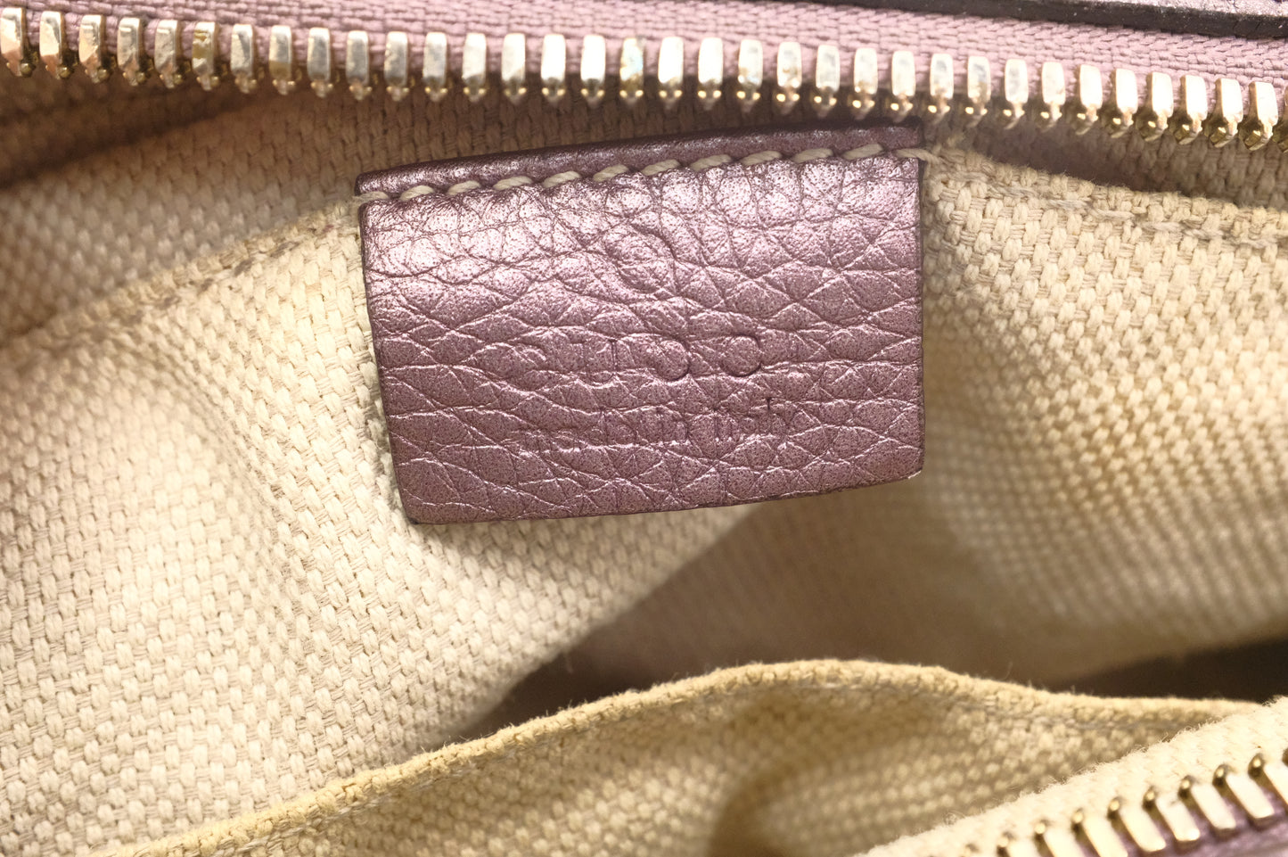 Gucci Soho Cossbody Bag in Metallic Purple Leather