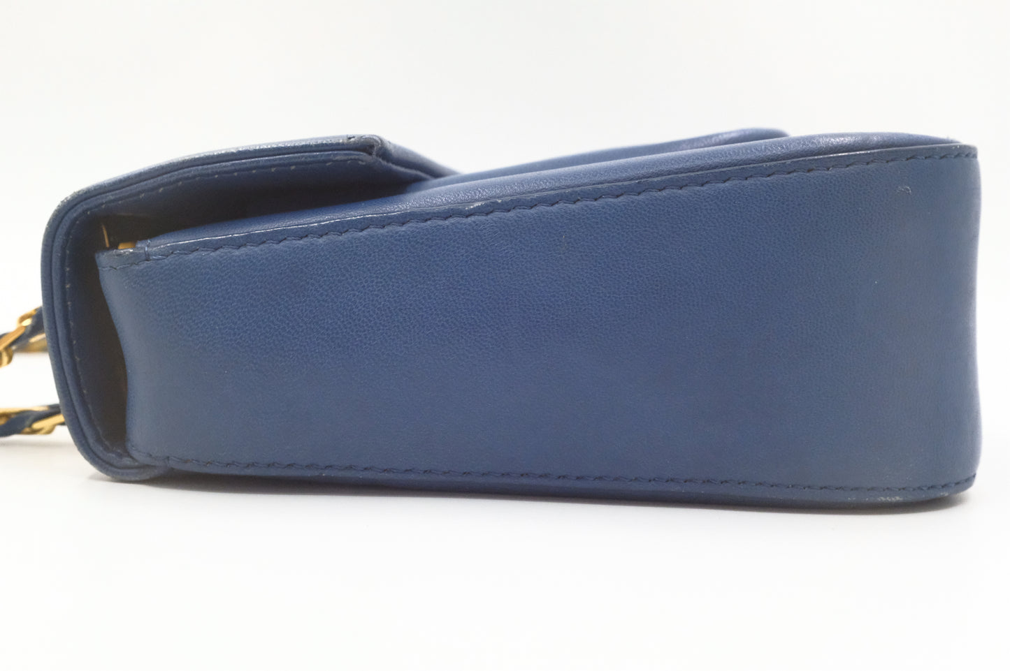Fendi Leather Be Baguette in Blue Leather