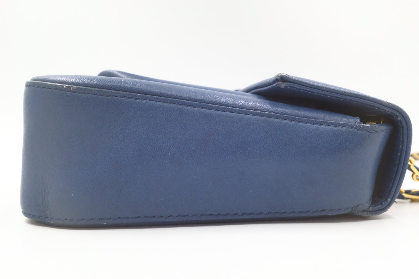 Fendi Leather Be Baguette in Blue Leather