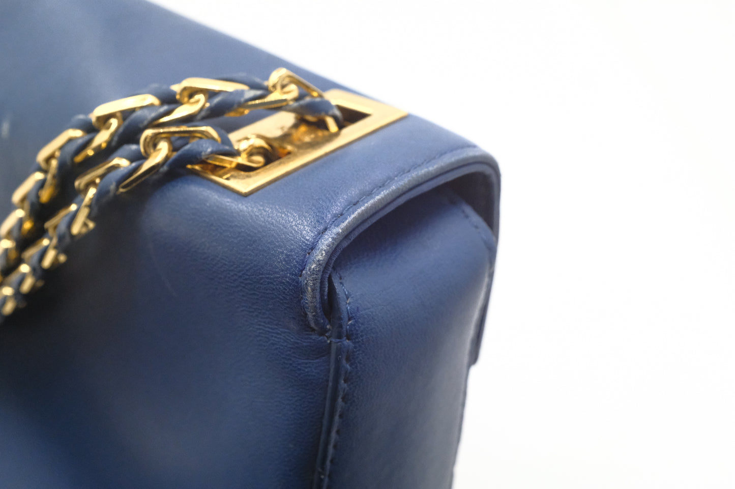 Fendi Leather Be Baguette in Blue Leather