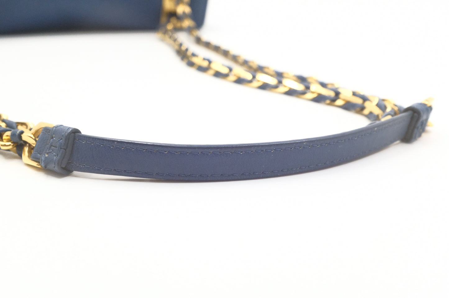 Fendi Leather Be Baguette in Blue Leather
