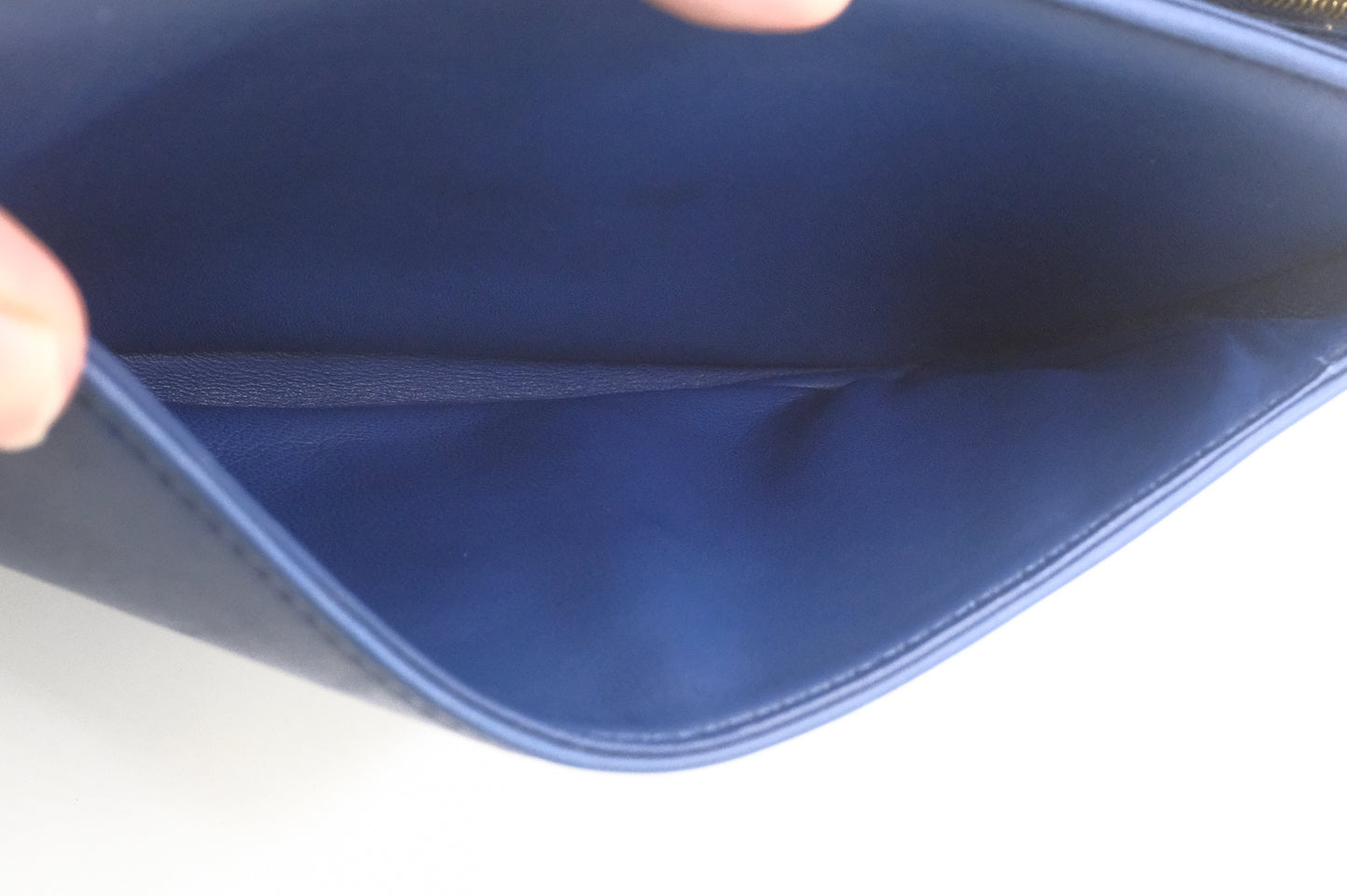Fendi Leather Be Baguette in Blue Leather