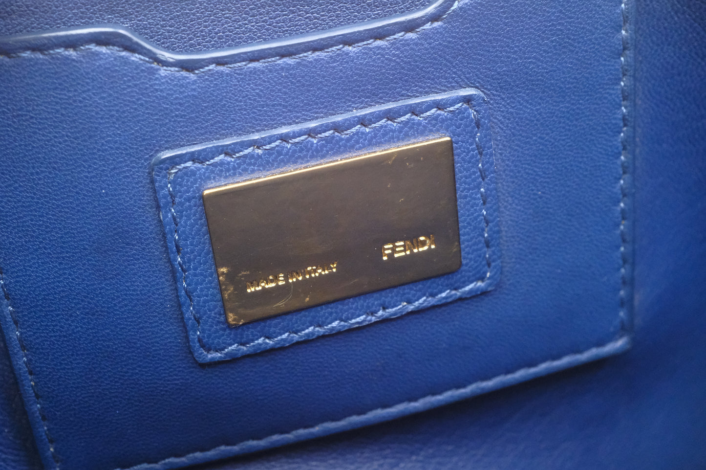 Fendi Leather Be Baguette in Blue Leather