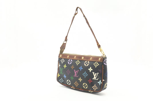 Louis Vuitton Pochette Accessoires in Black Multicolor Monogram Canvas
