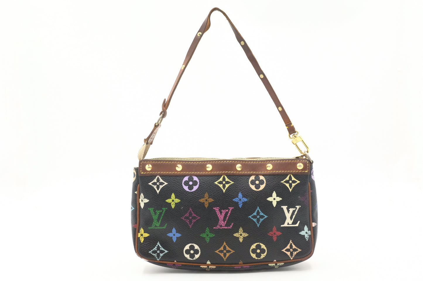 Louis Vuitton Pochette Accessoires in Black Multicolor Monogram Canvas