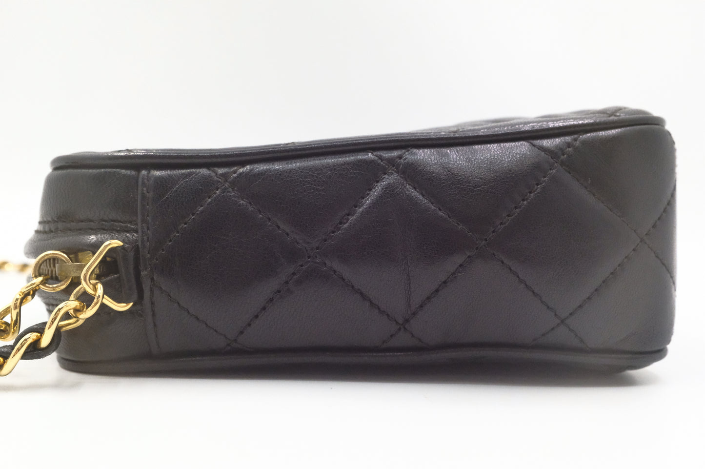 Chanel Chain Camera Bag in Black Lambskin Leather