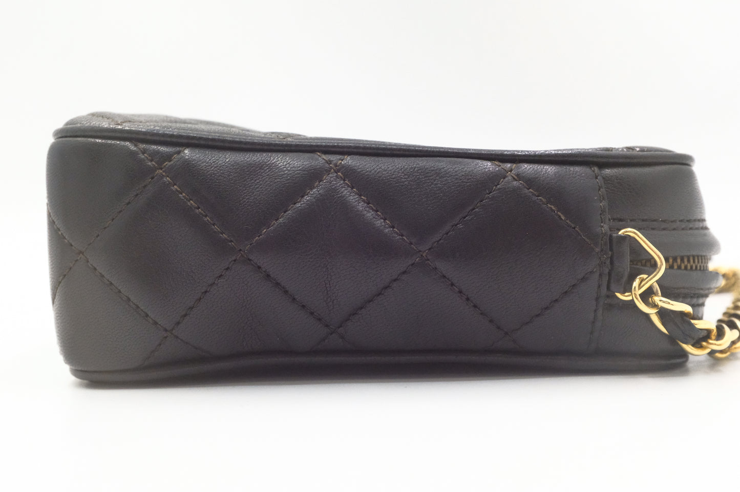 Chanel Chain Camera Bag in Black Lambskin Leather