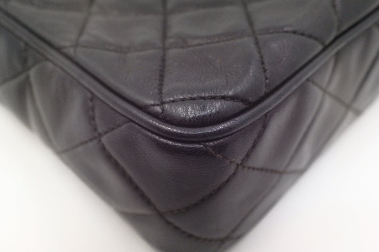 Chanel Chain Camera Bag in Black Lambskin Leather