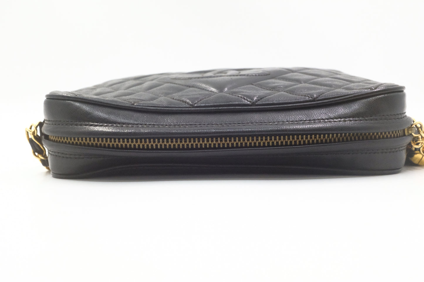 Chanel Chain Camera Bag in Black Lambskin Leather