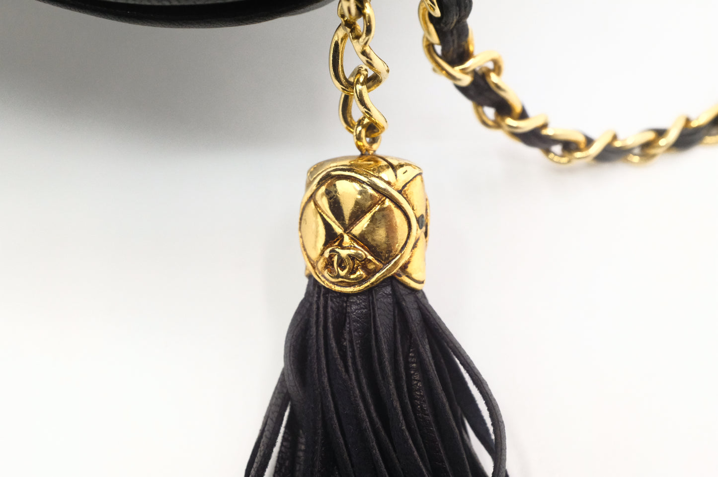 Chanel Chain Camera Bag in Black Lambskin Leather