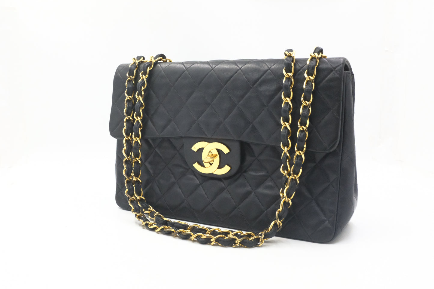 Chanel Maxi Flap in Black Matelassé Leather