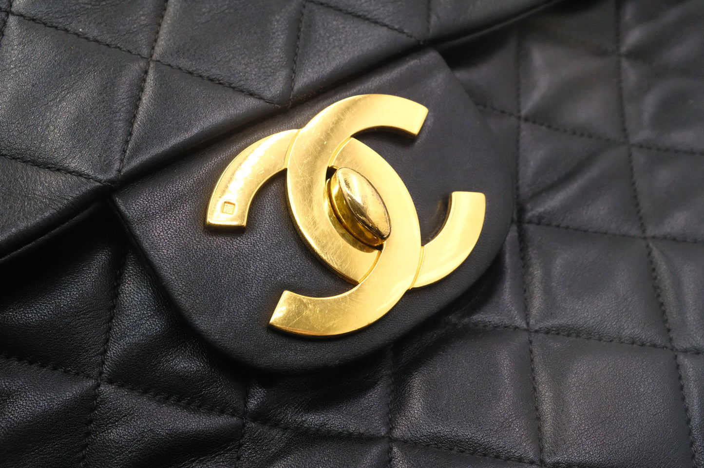 Chanel Maxi Flap in Black Matelassé Leather