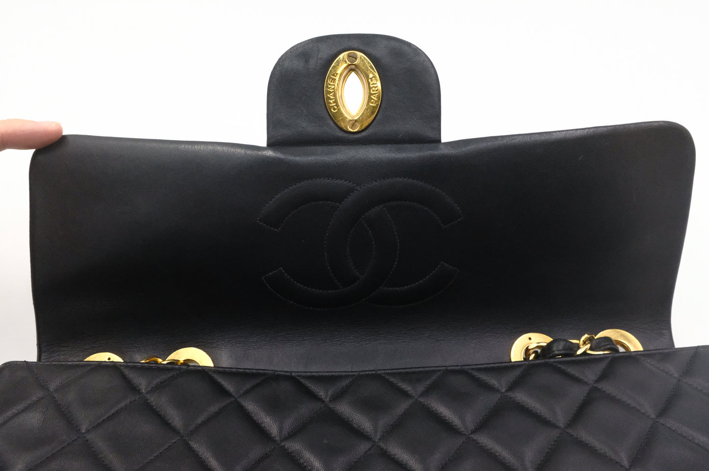 Chanel Maxi Flap in Black Matelassé Leather