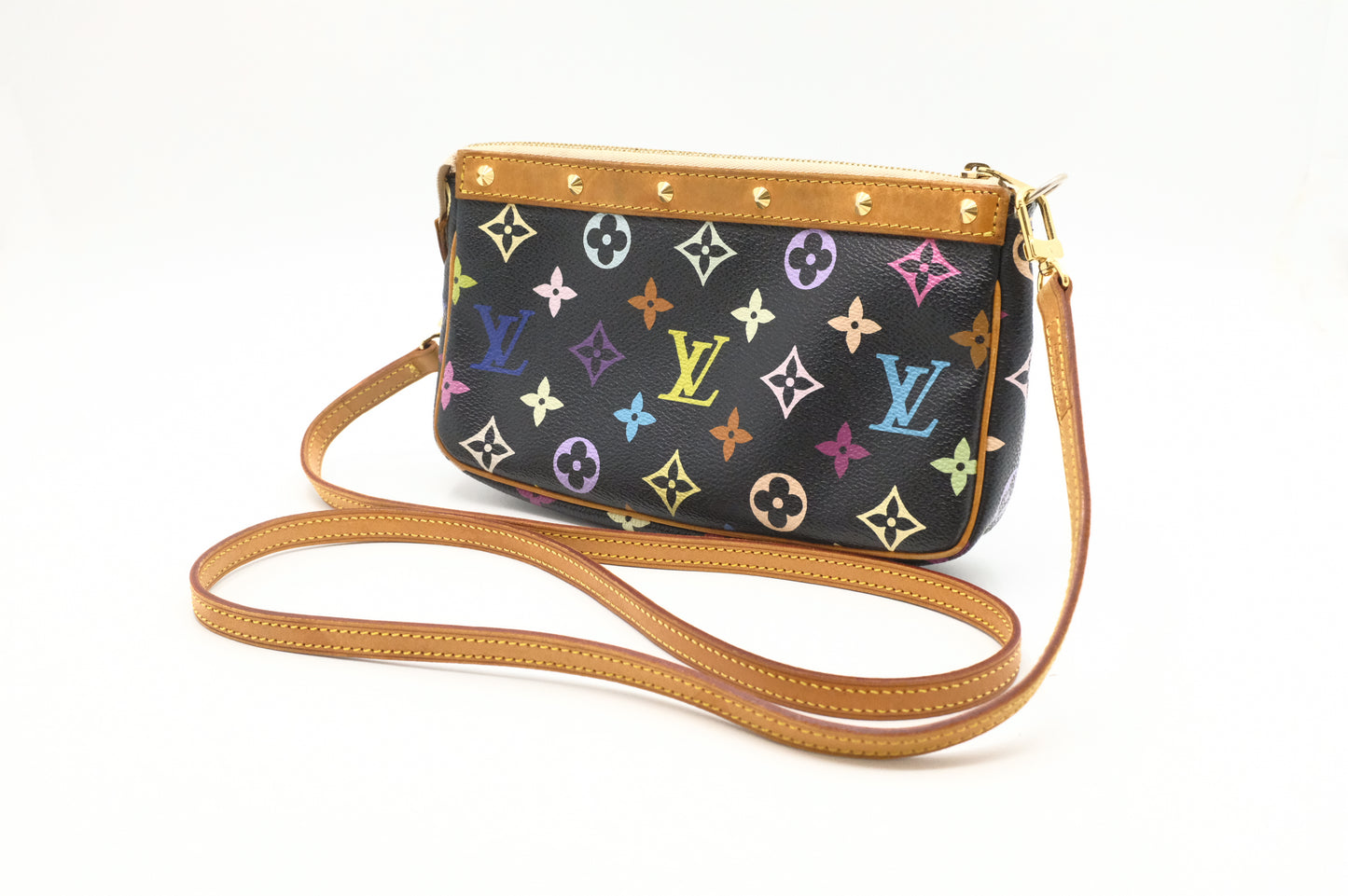 Louis Vuitton Pochette Accessoires in Black Multicolor Monogram Canvas