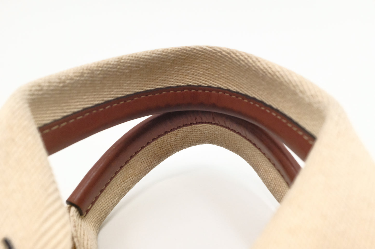 Chloe Woody Small 2-Way Tote in Beige Canvas