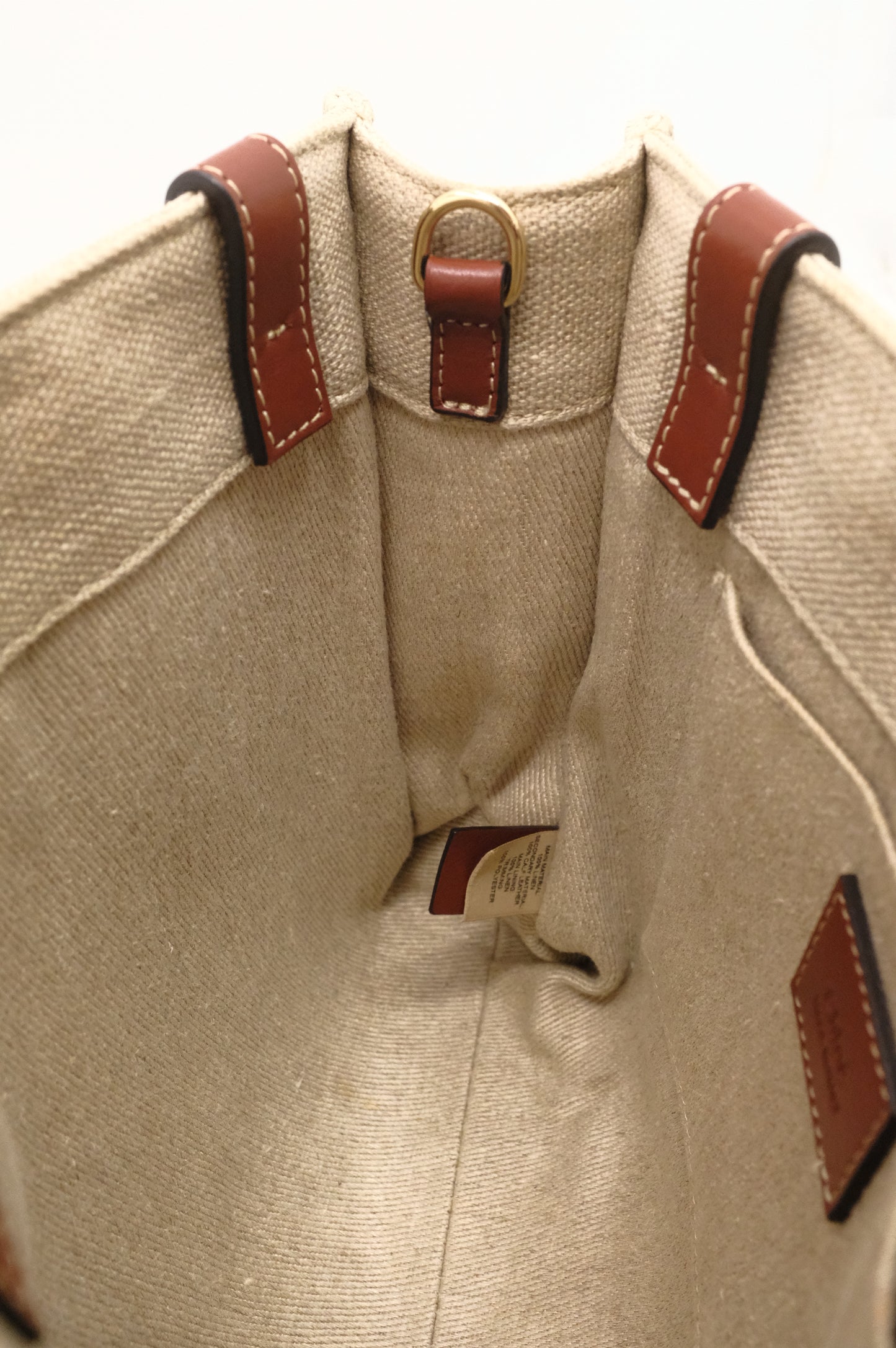 Chloe Woody Small 2-Way Tote in Beige Canvas