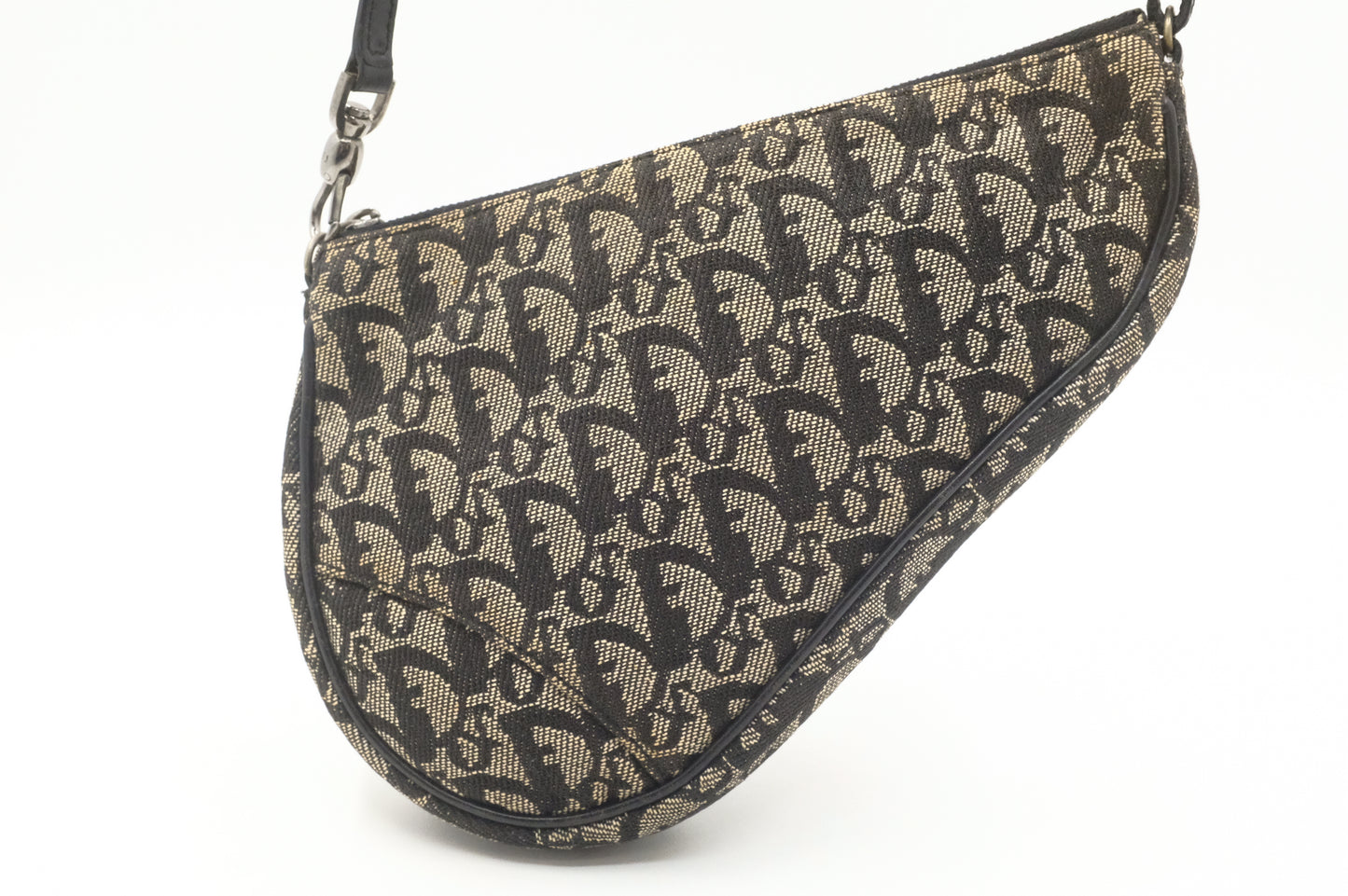 Dior Saddle Pochette in Black Oblique Canvas