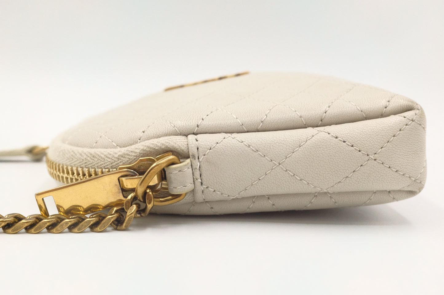 YSL Saint Laurent Gaby Crossbody Bag in White Leather