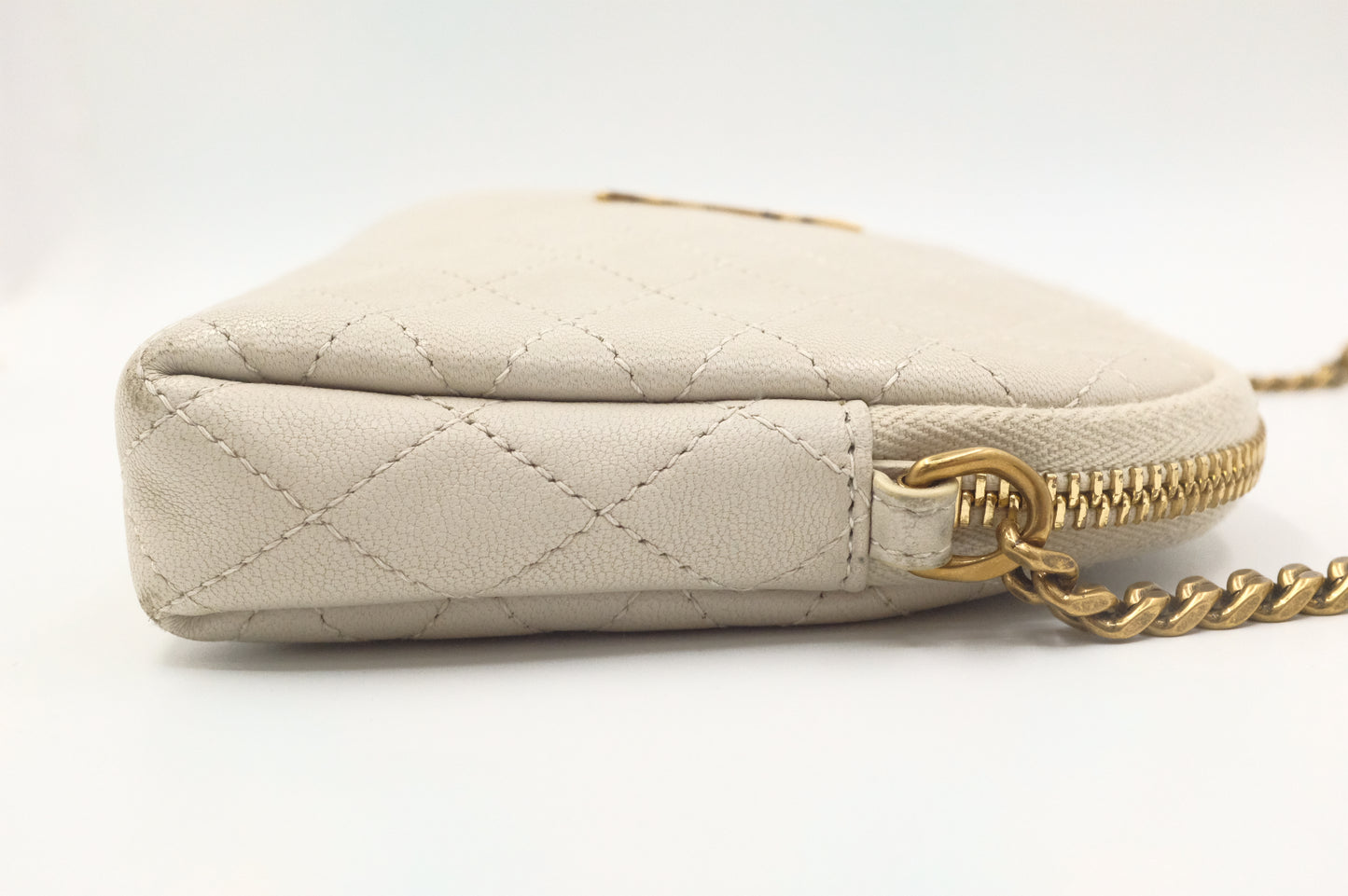 YSL Saint Laurent Gaby Crossbody Bag in White Leather