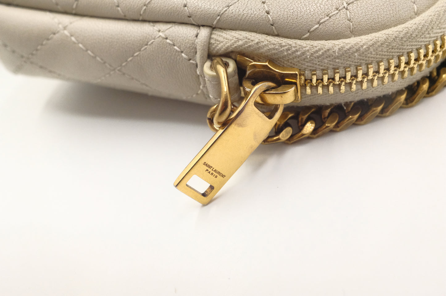 YSL Saint Laurent Gaby Crossbody Bag in White Leather