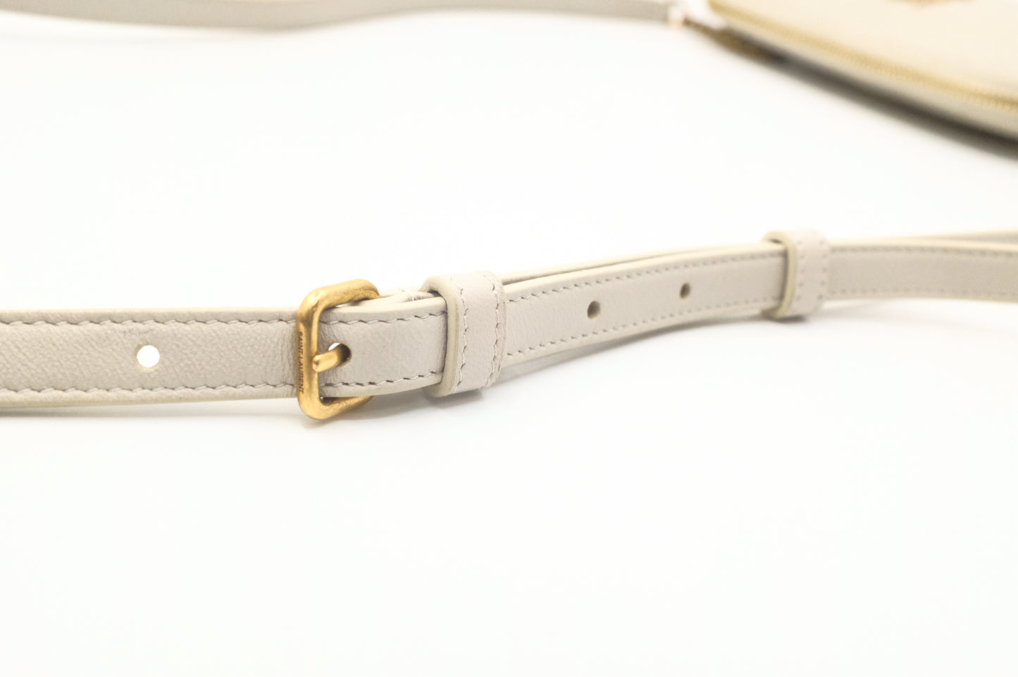 YSL Saint Laurent Gaby Crossbody Bag in White Leather