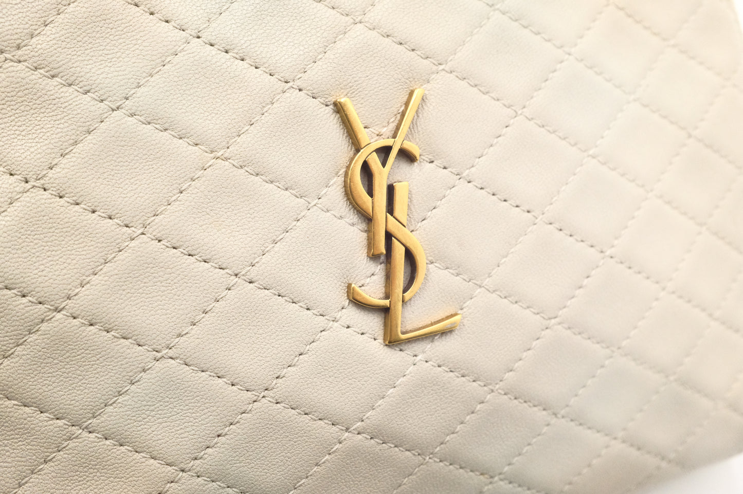 YSL Saint Laurent Gaby Crossbody Bag in White Leather