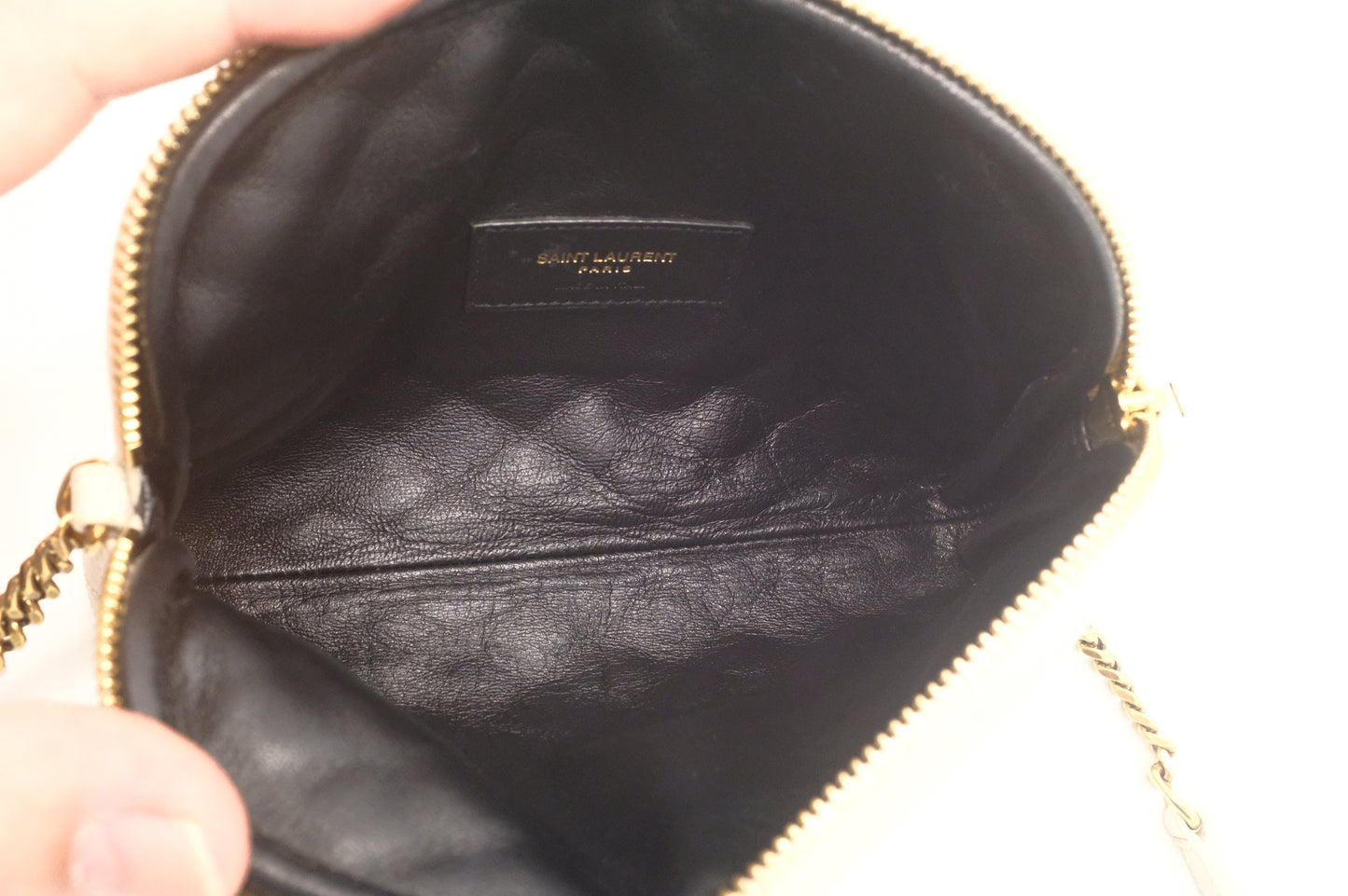 YSL Saint Laurent Gaby Crossbody Bag in White Leather