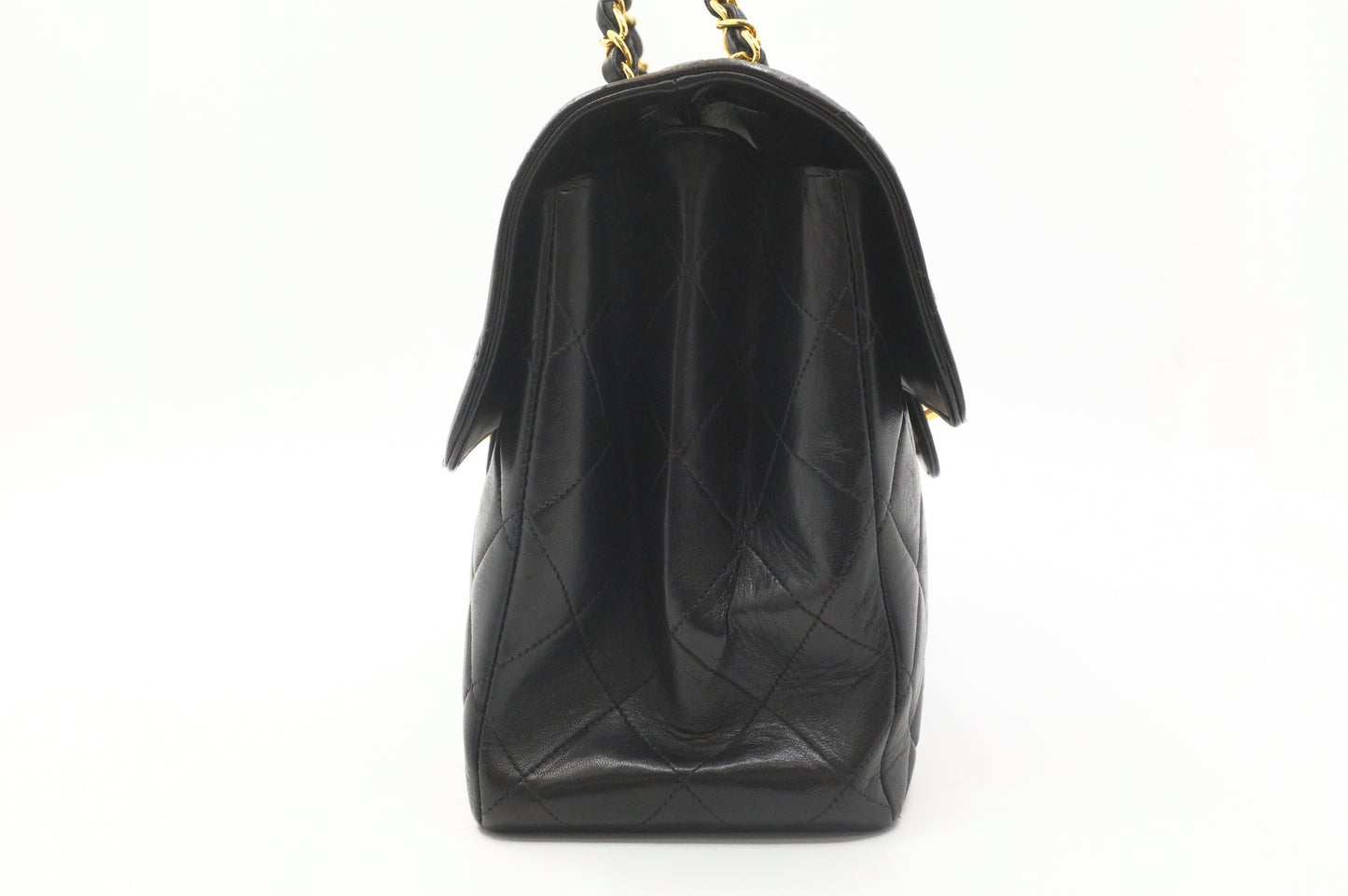 Chanel Double-Face Flap 30 in Black Matelassé Leather