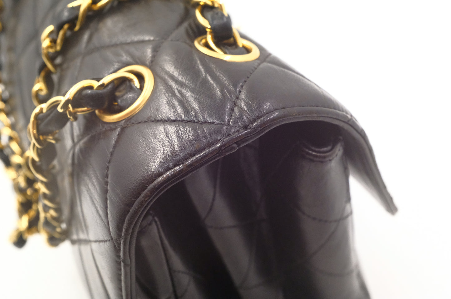 Chanel Double-Face Flap 30 in Black Matelassé Leather