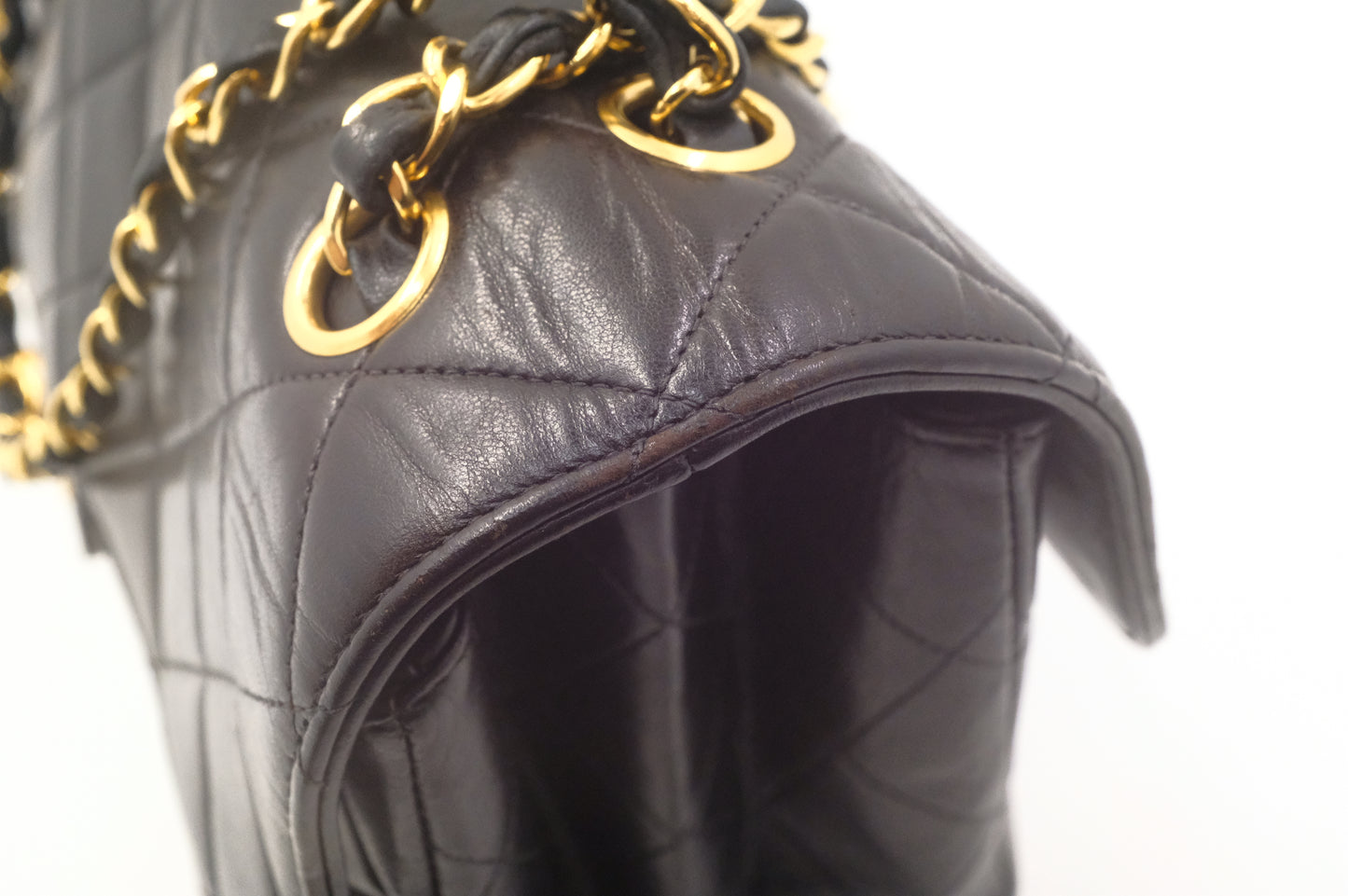 Chanel Double-Face Flap 30 in Black Matelassé Leather