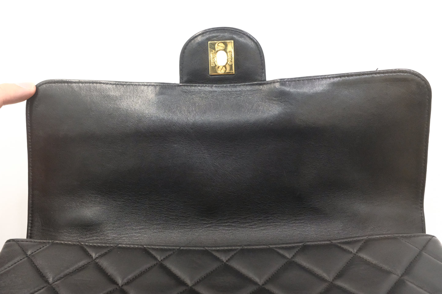 Chanel Double-Face Flap 30 in Black Matelassé Leather