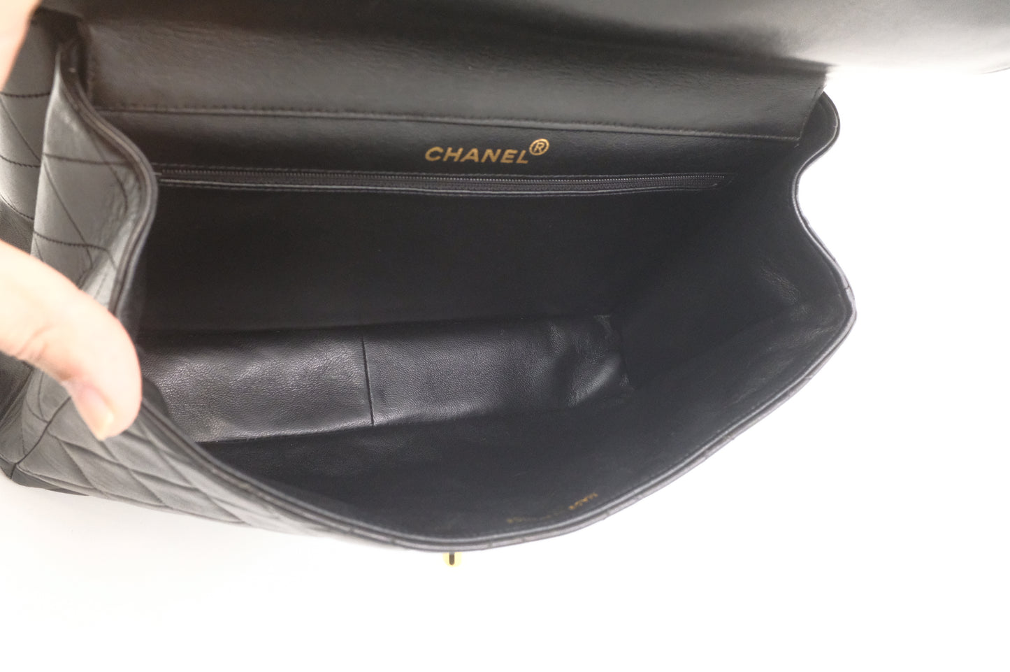 Chanel Double-Face Flap 30 in Black Matelassé Leather