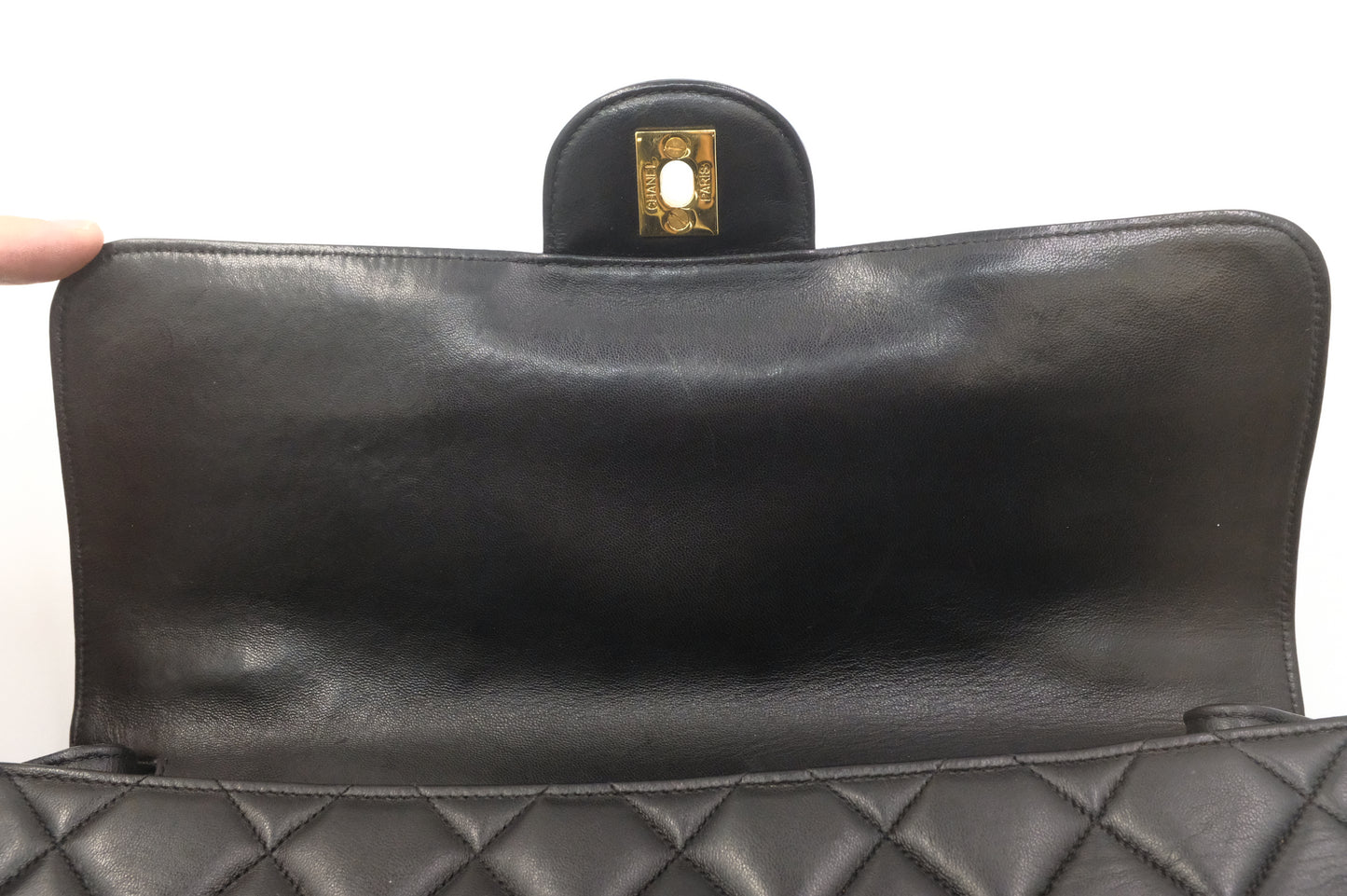 Chanel Double-Face Flap 30 in Black Matelassé Leather