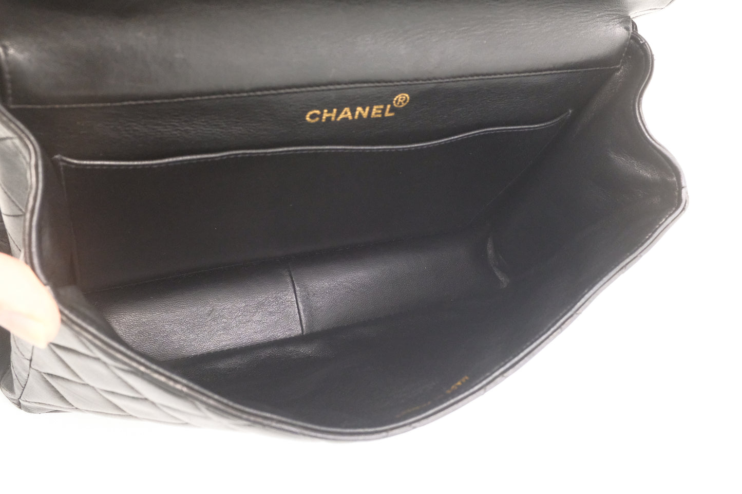 Chanel Double-Face Flap 30 in Black Matelassé Leather