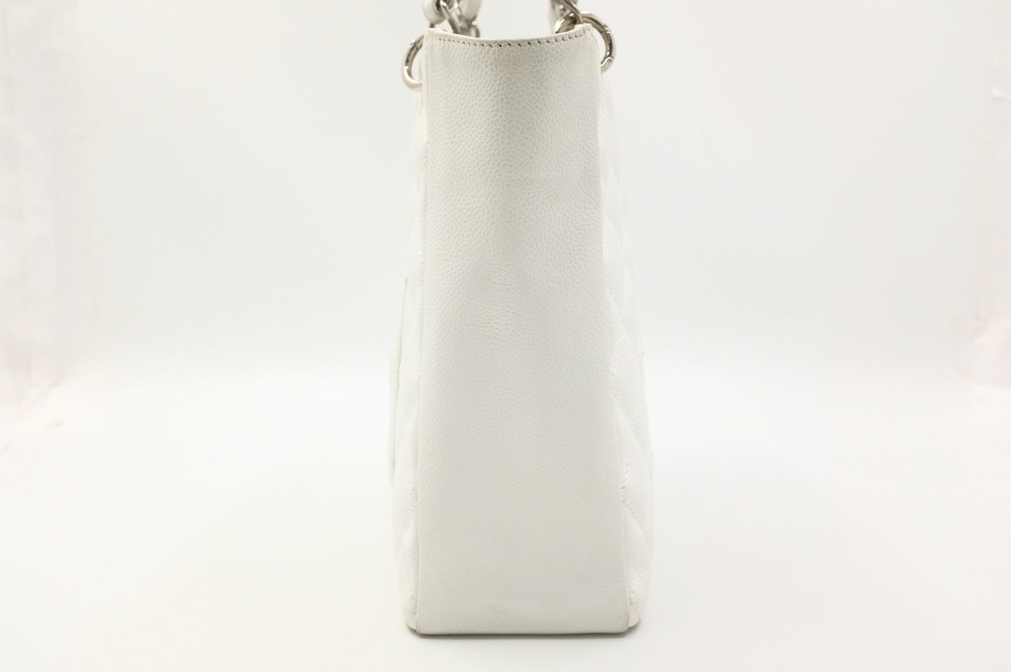 Chanel PST Petite Shopping Tote in White Caviar Leather
