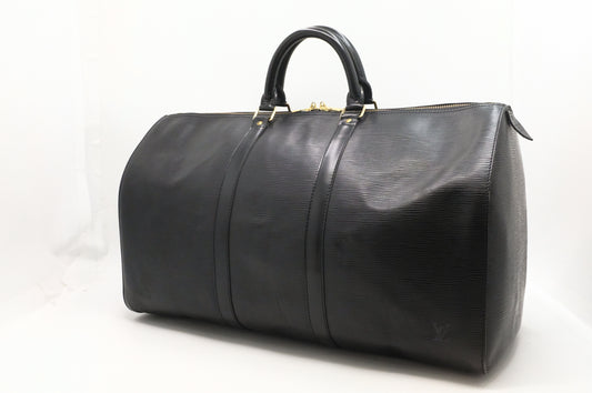 Louis Vuitton Keepall 55 in Black Epi Leather