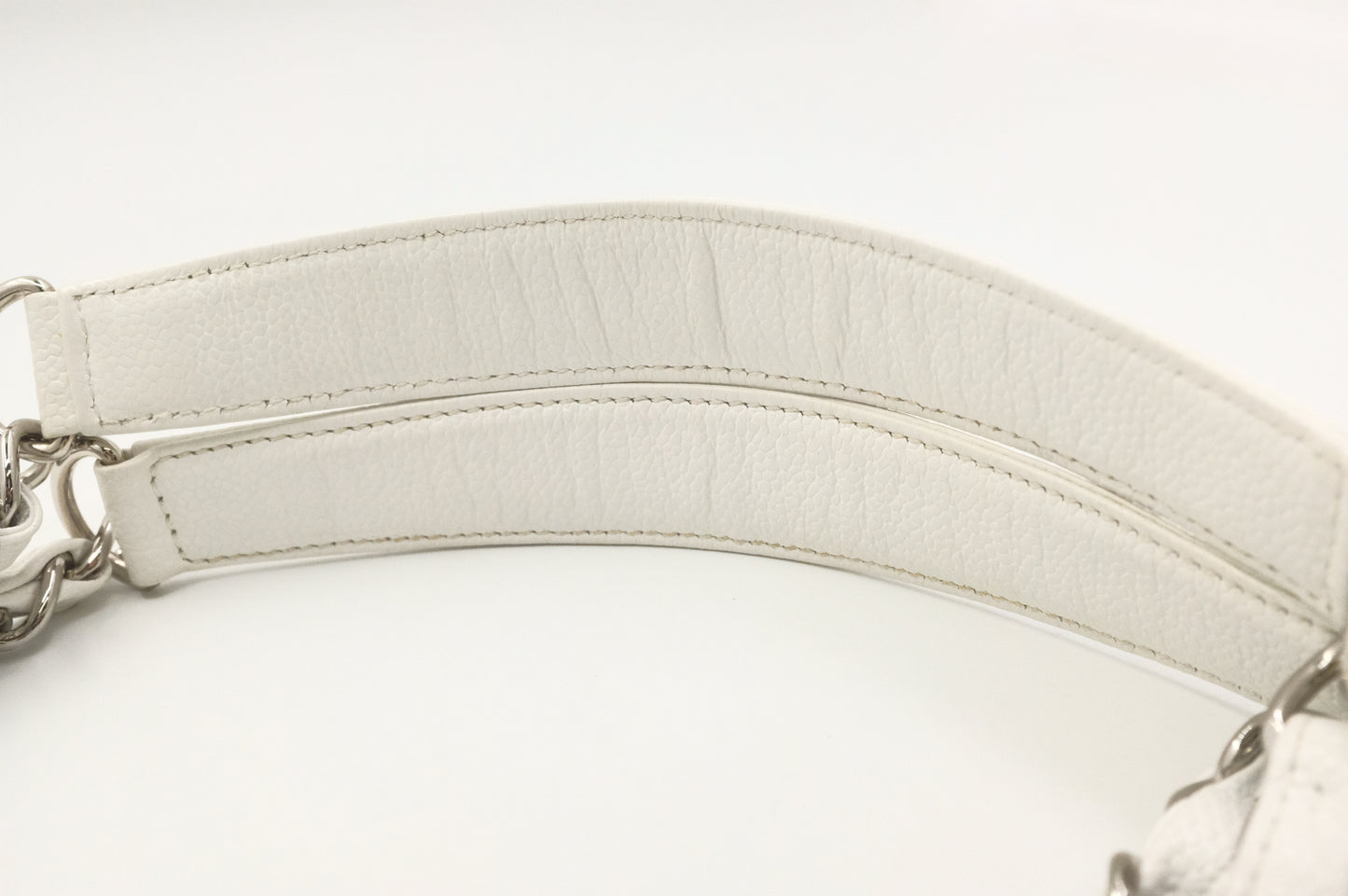 Chanel PST Petite Shopping Tote in White Caviar Leather