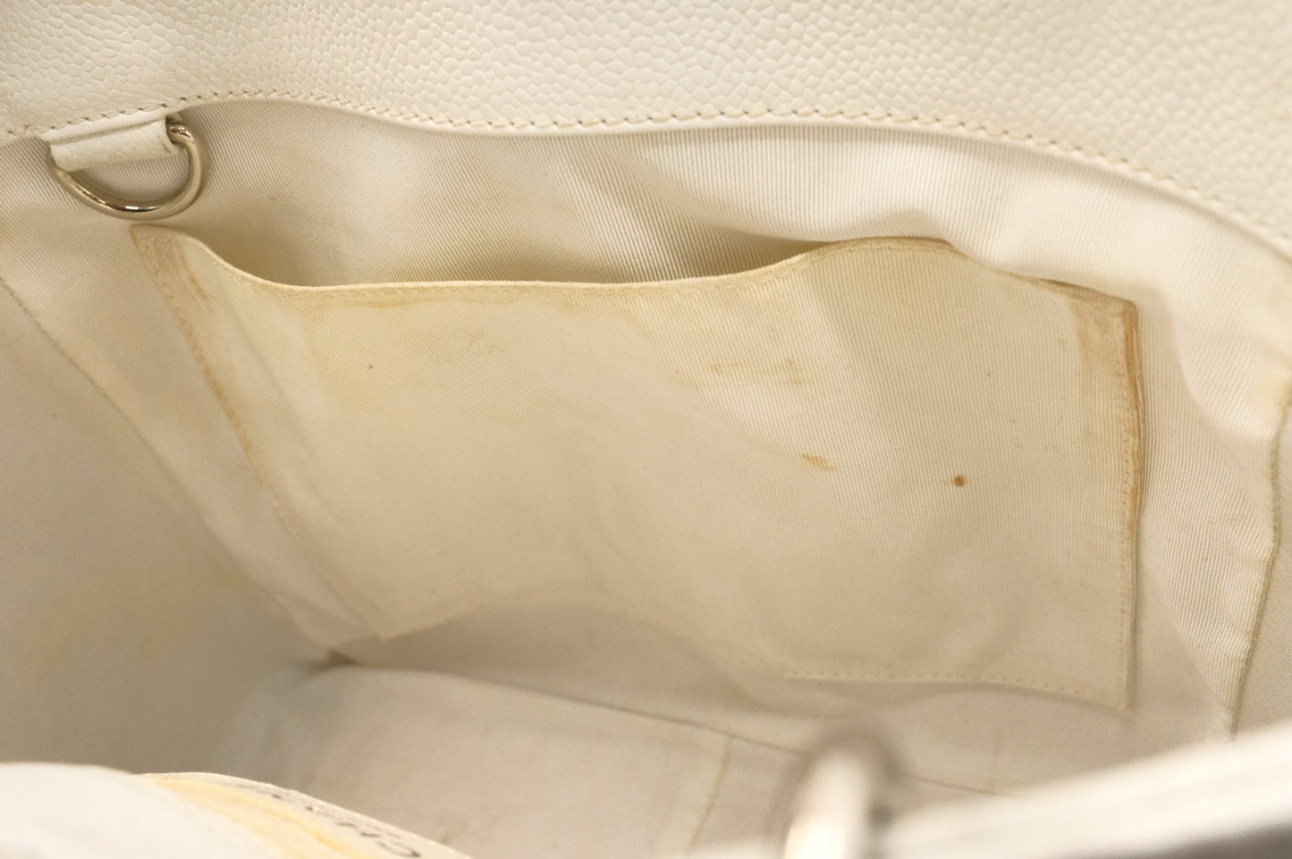 Chanel PST Petite Shopping Tote in White Caviar Leather