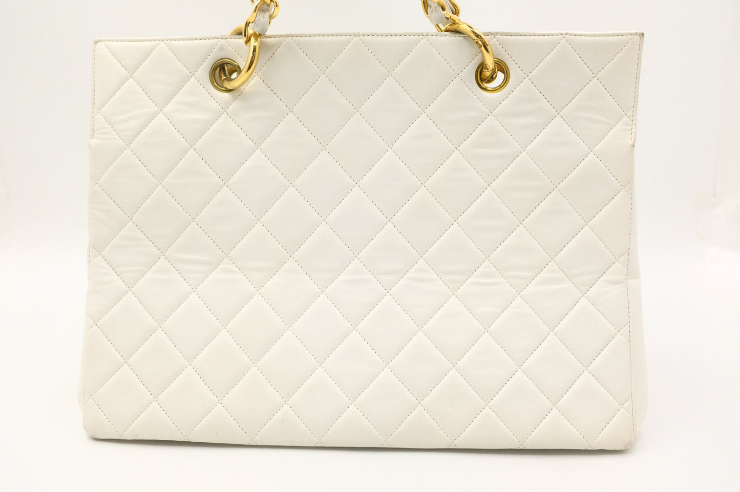 Chanel Grand Timeless Tote in White Matelassé Leather