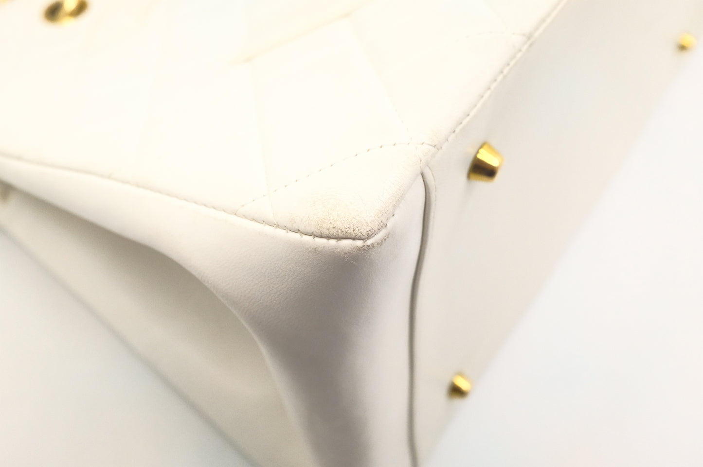 Chanel Grand Timeless Tote in White Matelassé Leather