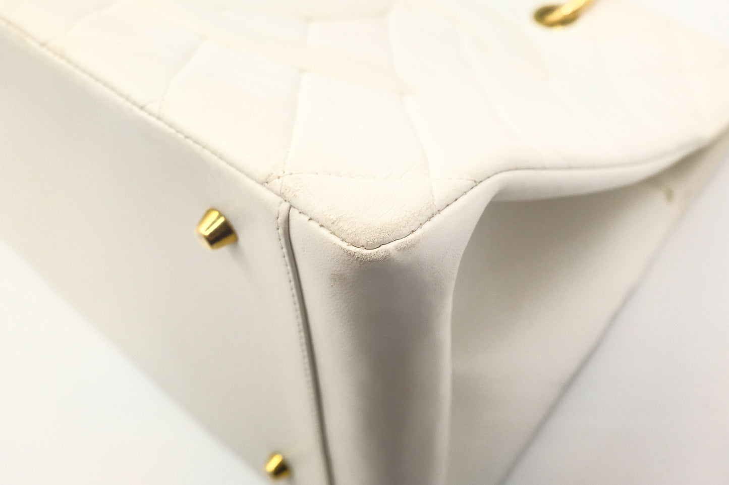 Chanel Grand Timeless Tote in White Matelassé Leather